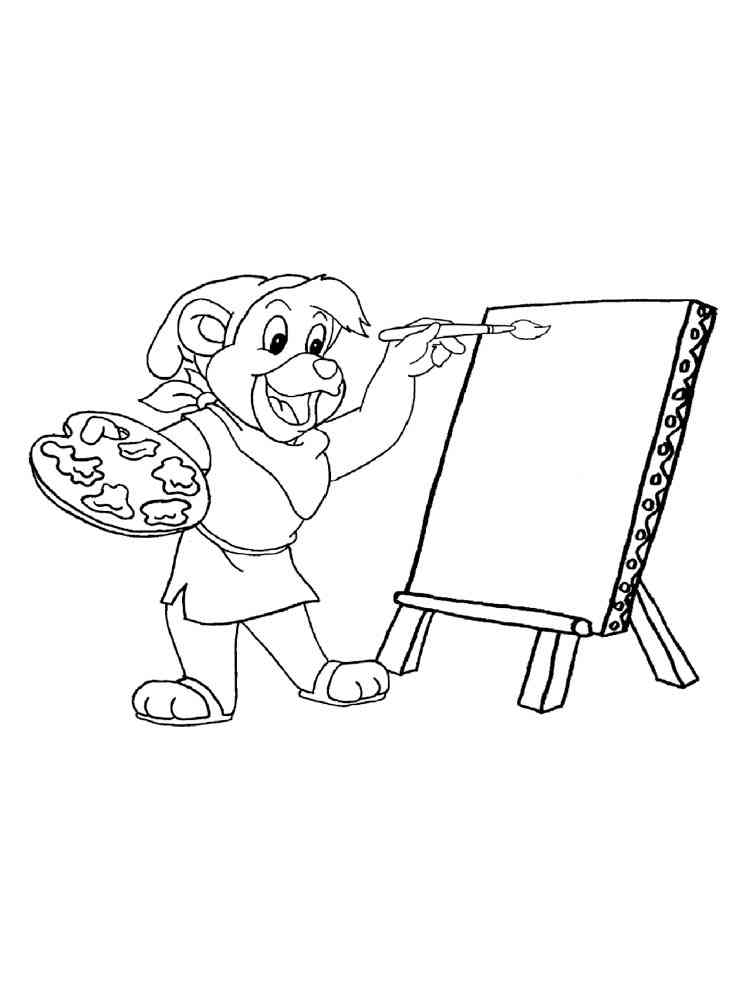 Gusto paints a picture coloring page
