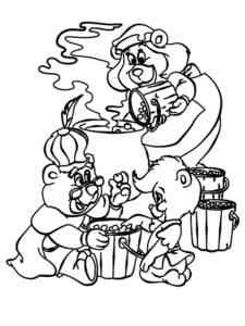 Gummi Bears brews a potion coloring page