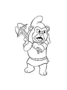 Gruffi Gummi with tools coloring page