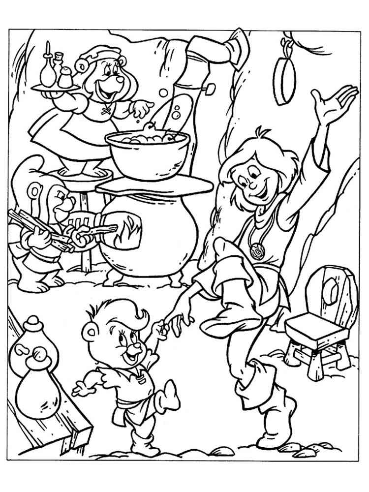 Cartoon Gummi Bears coloring page