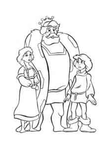 Princess Calla, Cavin and King Gregor coloring page