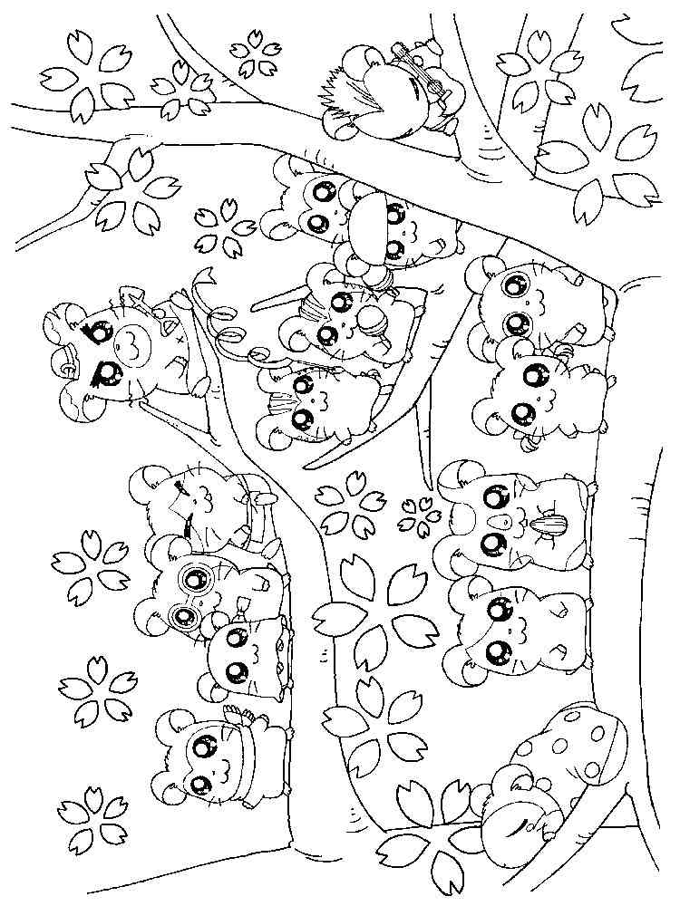 All Characters Hamtaro coloring page