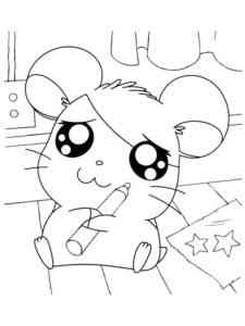 Hamtaro with marker coloring page