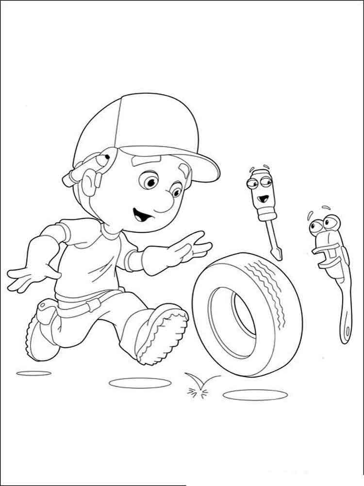 Manny with tire coloring page