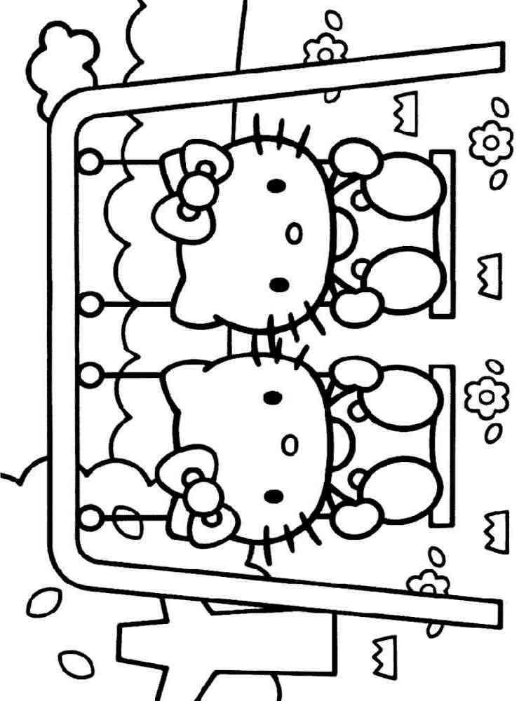 Hello Kitty 100 coloring page