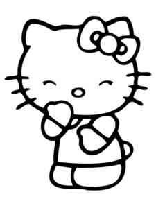 Kitty laughs coloring page