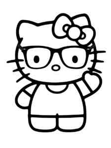 Nerd Hello Kitty coloring page