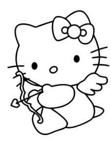 Cupid Kitty coloring page