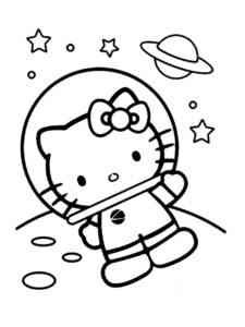 Kitty Astronaut coloring page
