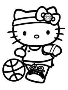 Kitty Basketball Player coloring page