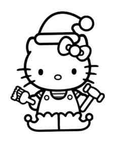 Kitty Elf coloring page