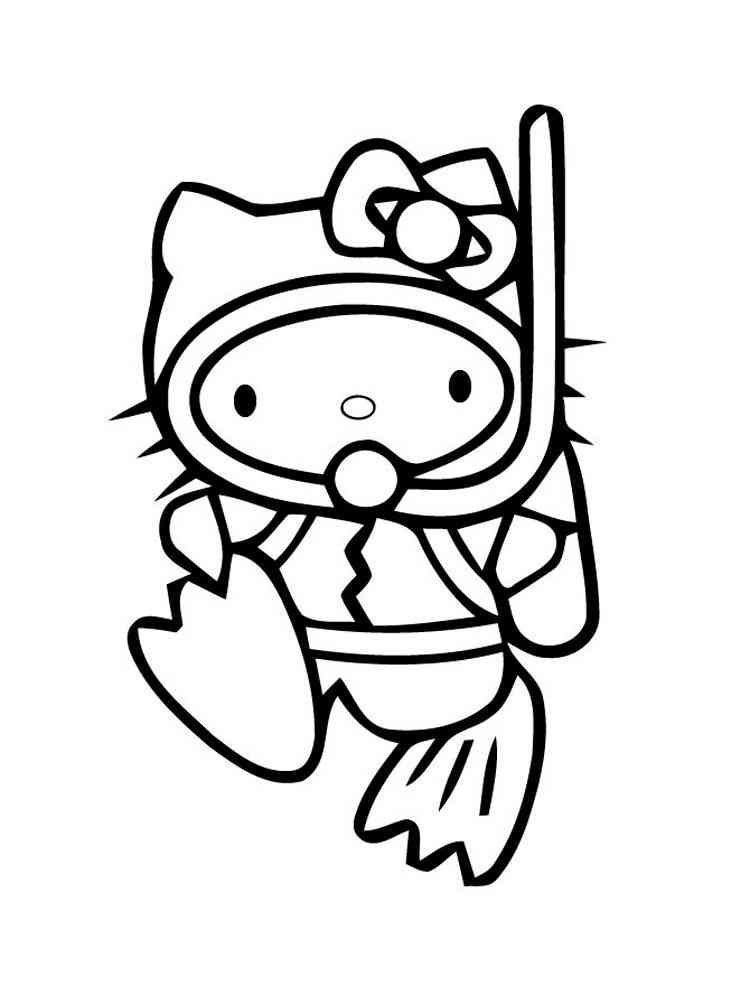 Kitty Diver coloring page
