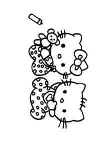 Hello Kitty Babies coloring page