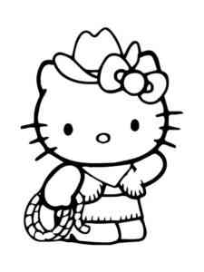Kitty Cowgirl coloring page