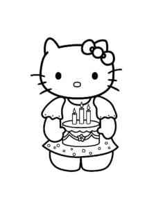 Hello Kitty Birthday coloring page