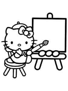 Kitty Painter coloring page
