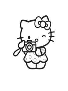 Kitty Photographer coloring page