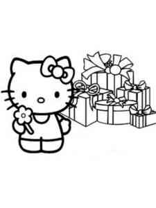 Hello Kitty: White Present coloring page