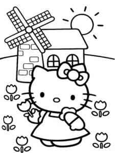Hello Kitty Seasons coloring page