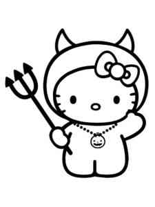 Hello Kitty Halloween coloring page