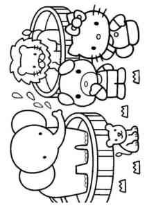 Kitty in the Zoo coloring page