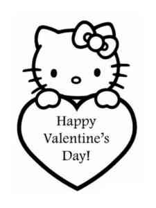 Hello Kitty Valentine’s Day coloring page