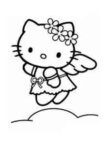 Angel Hello Kitty coloring page