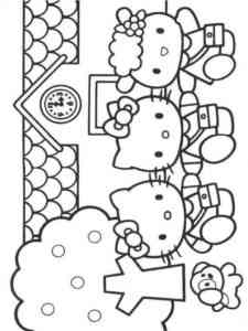 Hello Kitty, Mimmy and Fifi coloring page