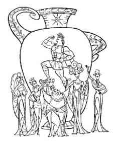 Jug with Hercules coloring page