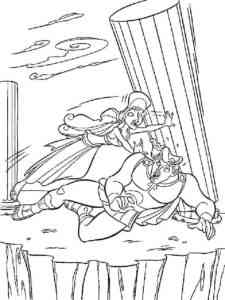 Megara rescues Hercules coloring page
