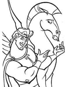 Hercules with Pegasus coloring page