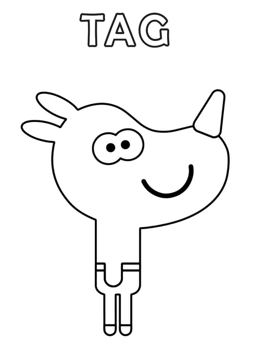 Tag from Hey Duggee coloring page