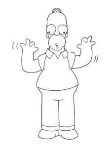 Scary Homer Simpson coloring page