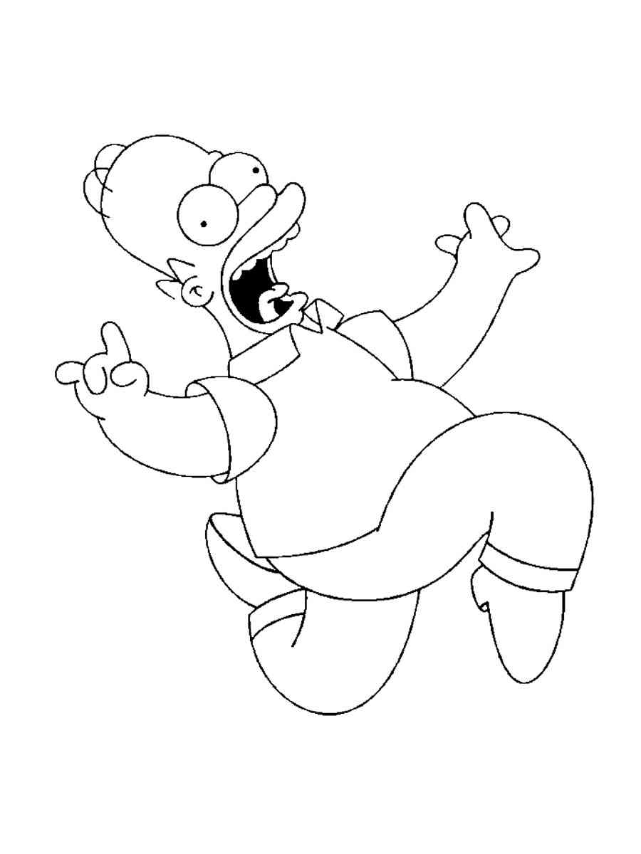 Homer Simpson got scared coloring page