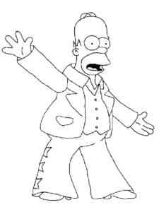 Homer Simpson spreads his hands coloring page