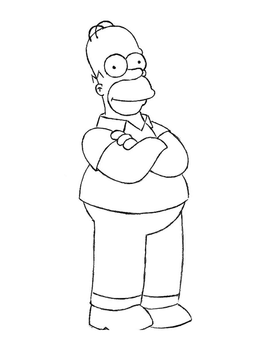Simple Homer Simpson coloring page