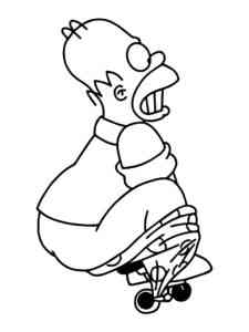 Homer Simpson took off his pants coloring page