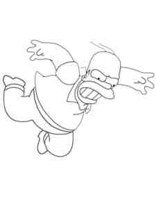 Homer Simpson flies coloring page
