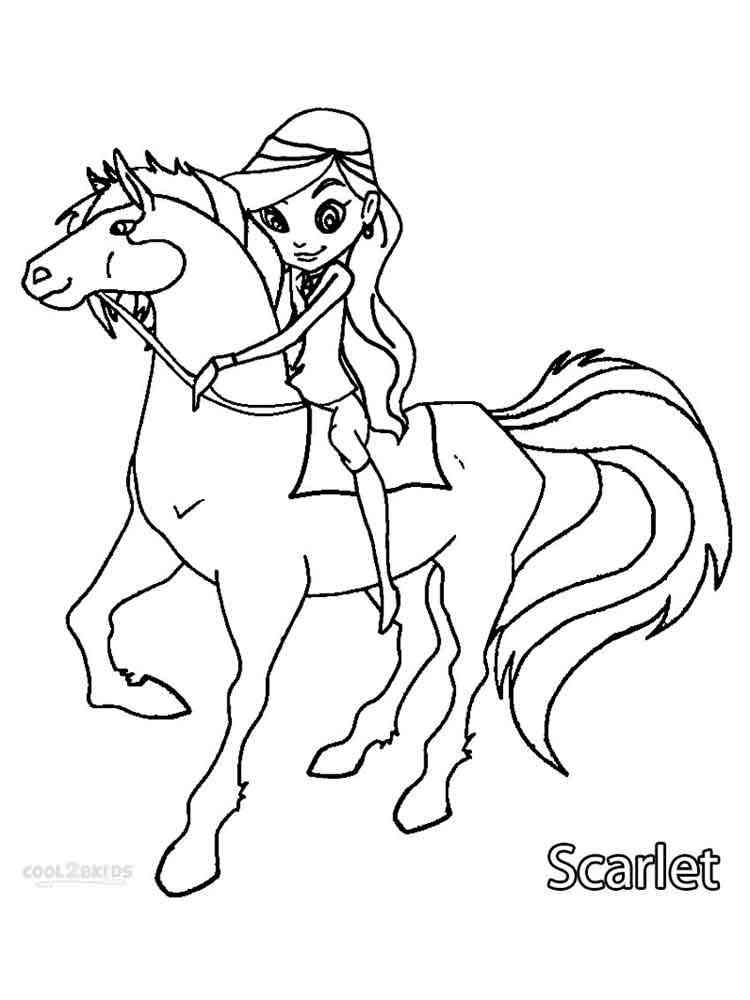 Scarlet and Sarah Whitney from Horseland coloring page