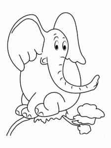 Horton sitting on a branch coloring page