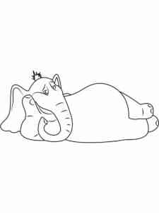 Horton lying on his side coloring page