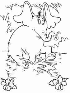 Horton splashing in the water coloring page