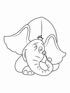 Horton with flower coloring page