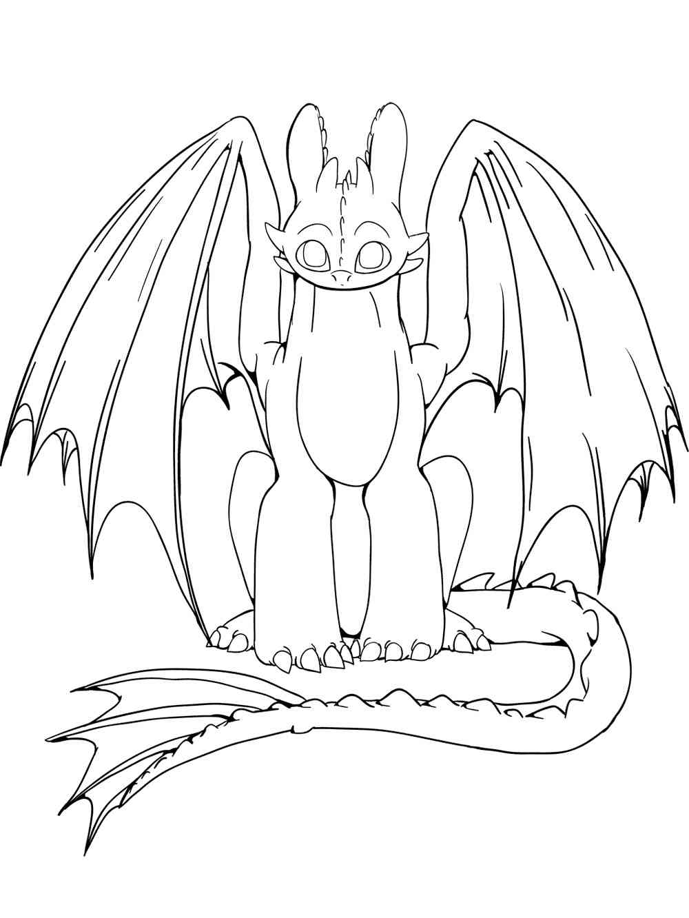 Night Fury from How To Train Your Dragon coloring page
