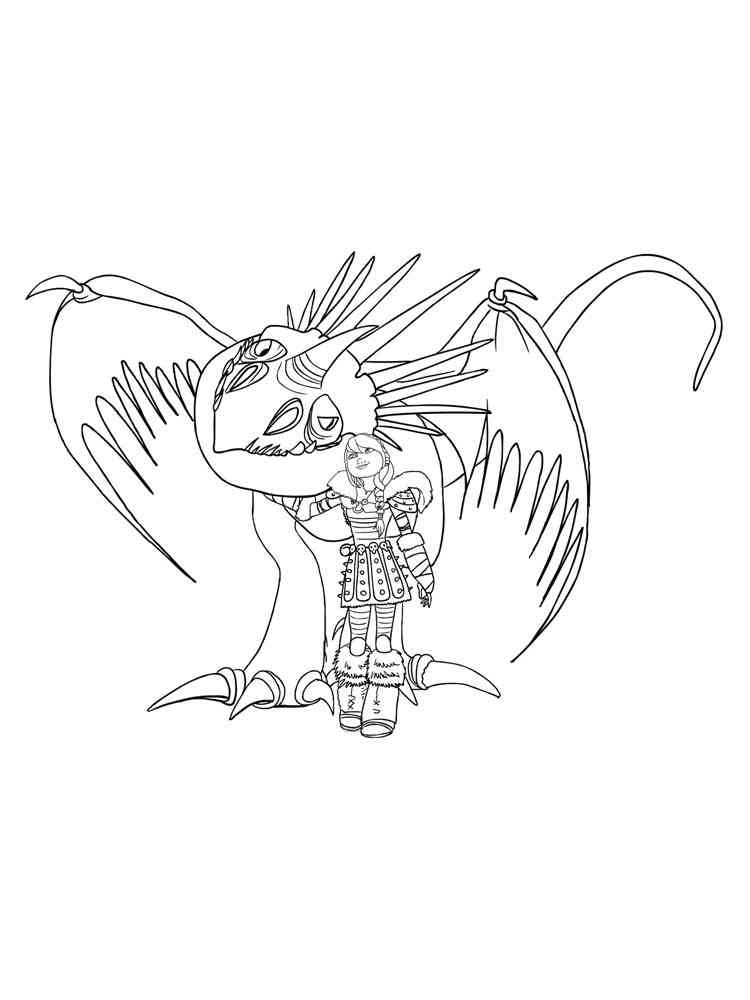 Astrid with Stormfly coloring page