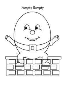 Cheerful Humpty Dumpty coloring page