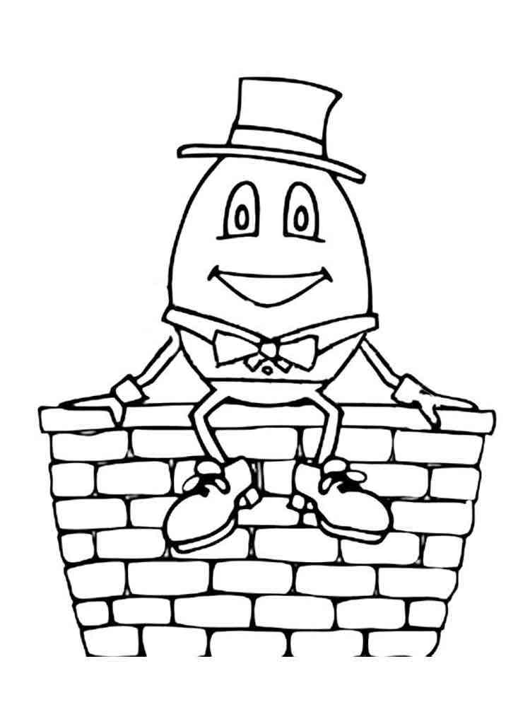 Humpty Dumpty in a hat coloring page