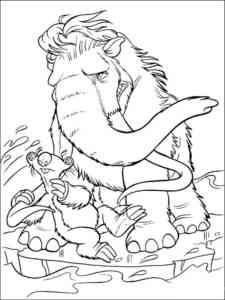 Manny and Sid from Ice Age coloring page
