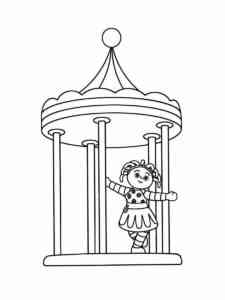 Upsy Daisy on the carousel coloring page
