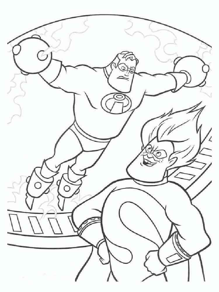 Mr. Incredible vs Syndrome coloring page